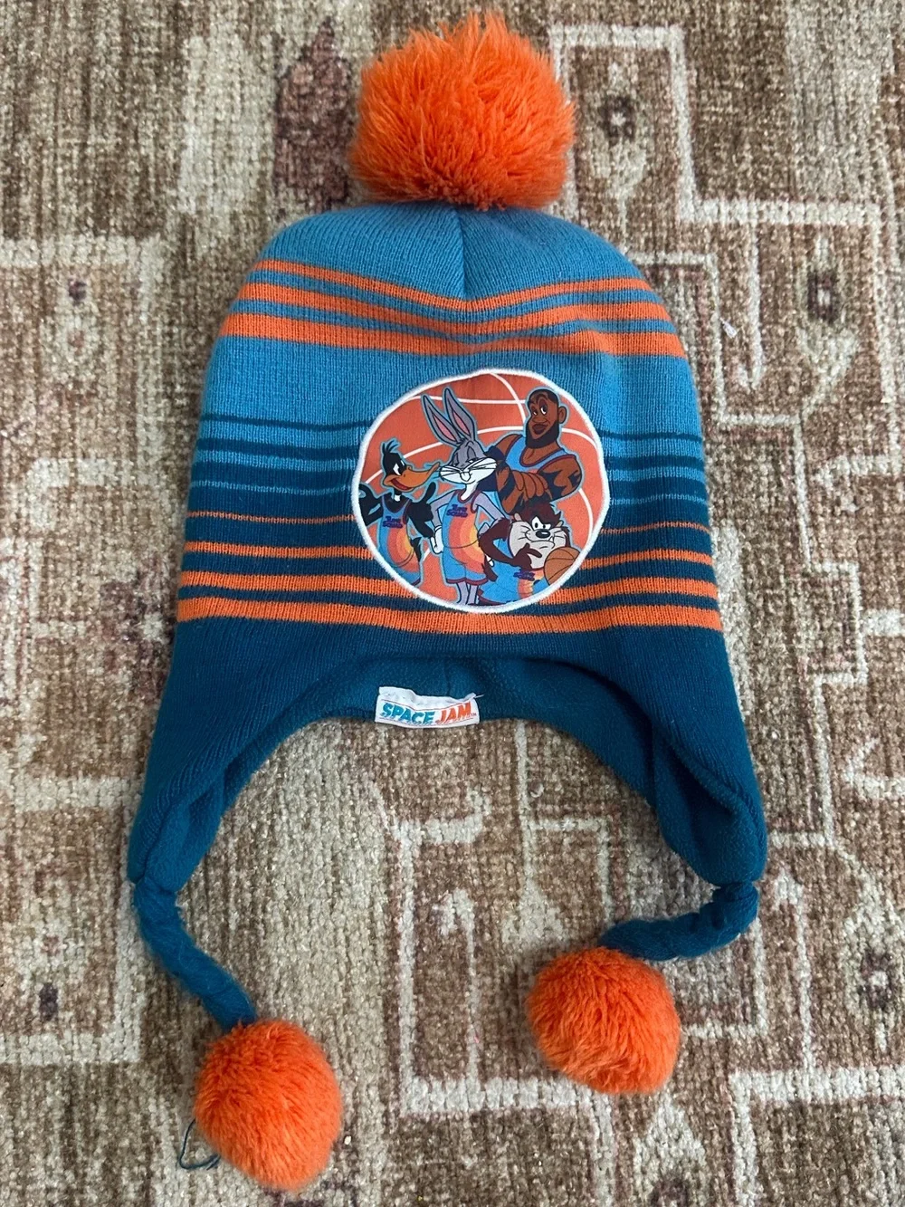 Looney Tunes Space Jam Youth Kids Winter Pom Beanie Hat Bugs Bunny Friends